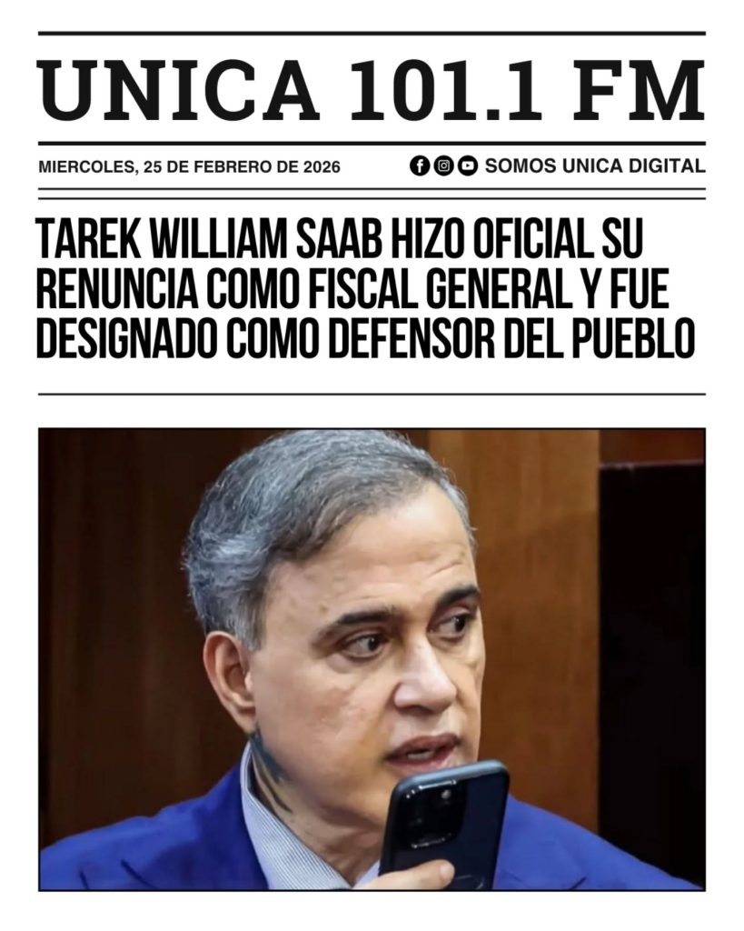 ‎Tarek William Saab hizo oficial su renuncia como Fiscal General y fue designado como defensor del Pueblo